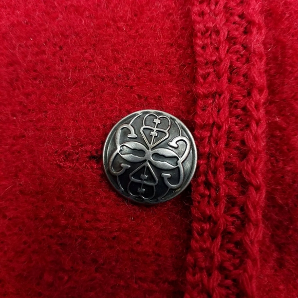 Vintage Coldwater Creek Red Boiled 100% Wool Sleeveless Vest Womens Size Medium - Picture 9 of 16